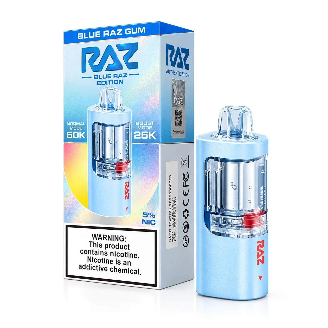 Blue Raz Gum - RAZ Vue 50K Disposable Pod