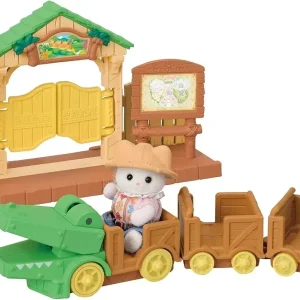Epoch Sylvanian Families Crocodile Train Set with Cat Figure Ages 3+