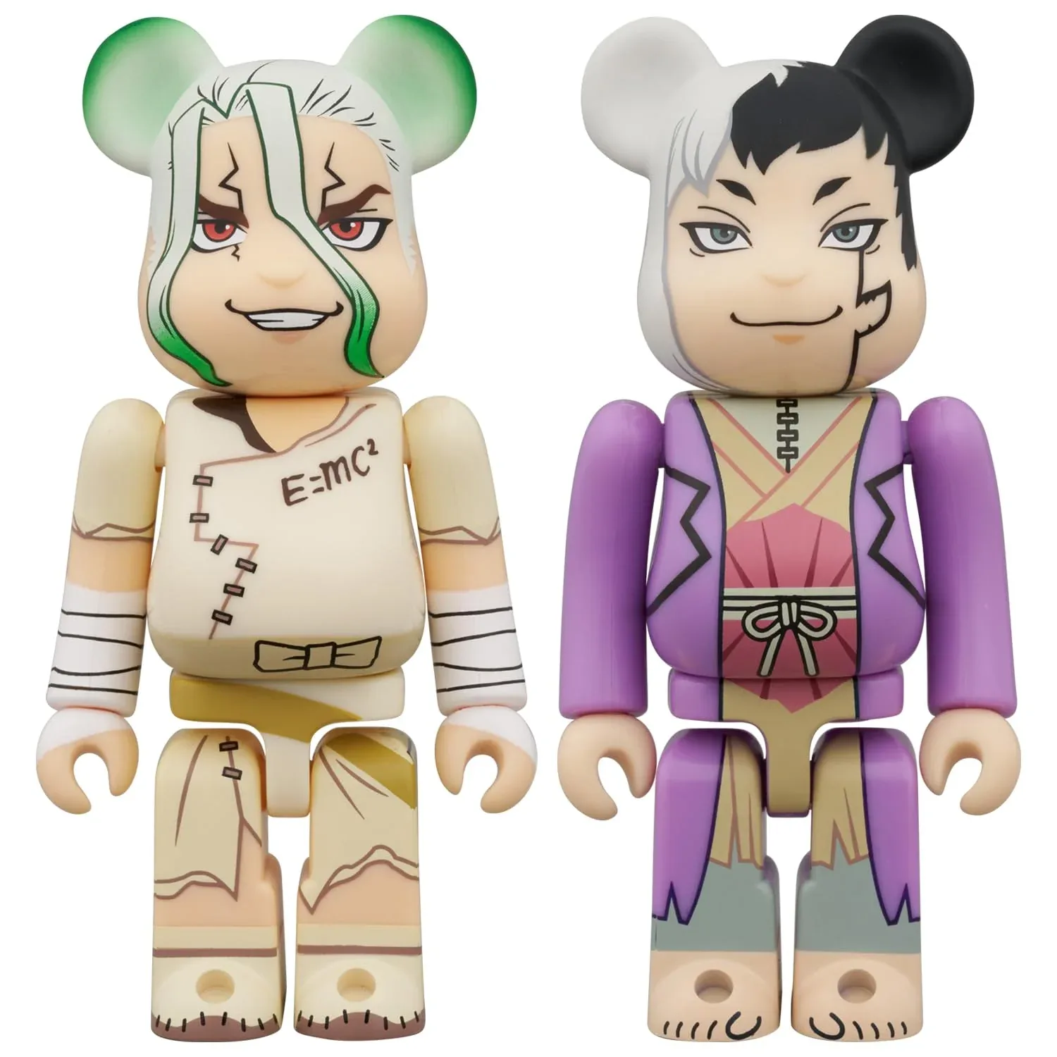 Medicom Toy Be@Rbrick Dr.Stone Senku Ishigami Gen Asagiri Action Figure Set