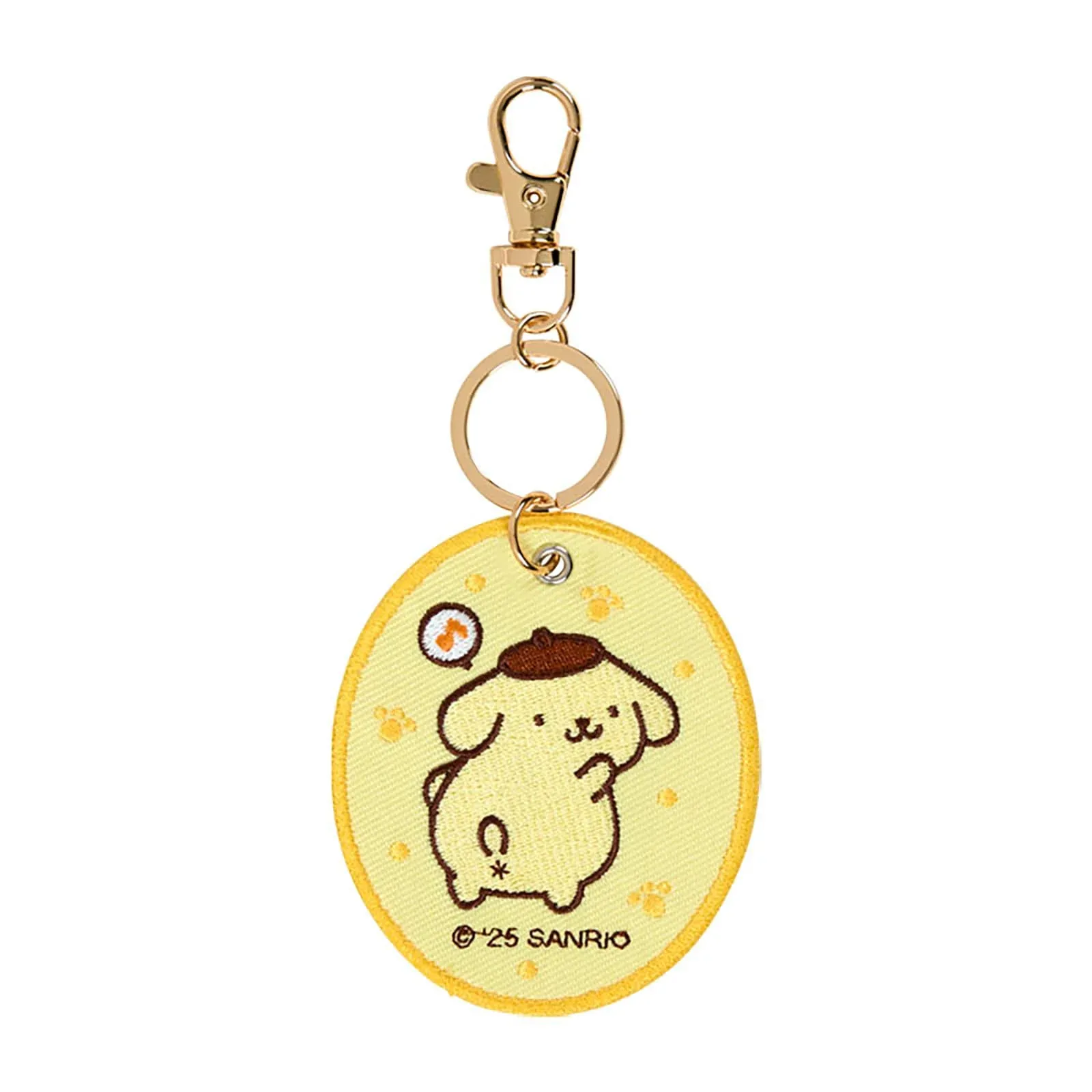 Sanrio Pompompurin Embroidered Patch Keychain Polyester Steel Edition 1 - Image 2