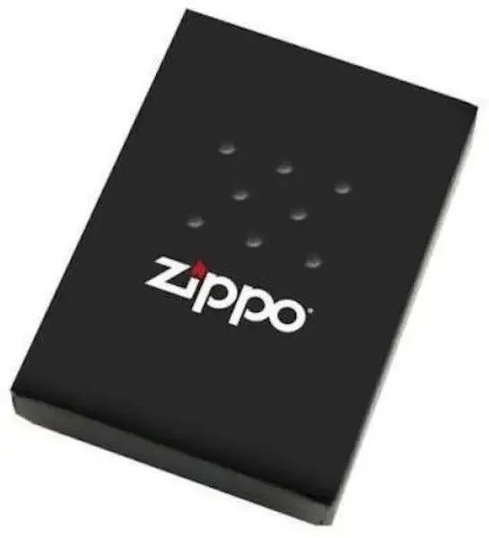 Zippo Lighter - Blue & Red Fire Black Matte - Image 2
