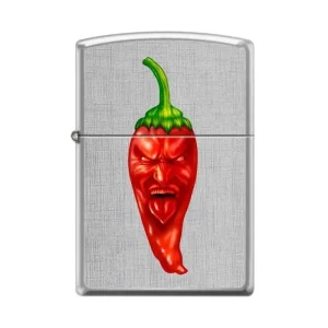 Zippo Lighter - Hot Red Pepper Linen Weave