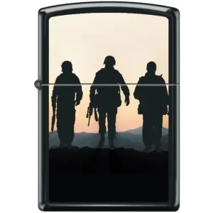 Zippo Lighter - Soldiers at Sunset Black Matte